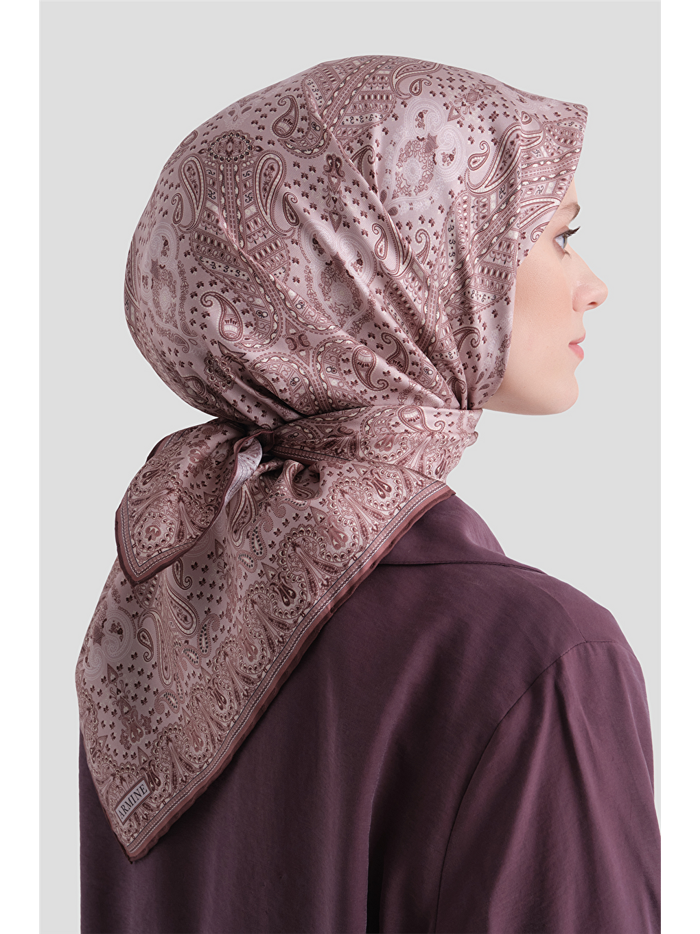 Pembe Saf İpek Twill Eşarp 9631d 88-3