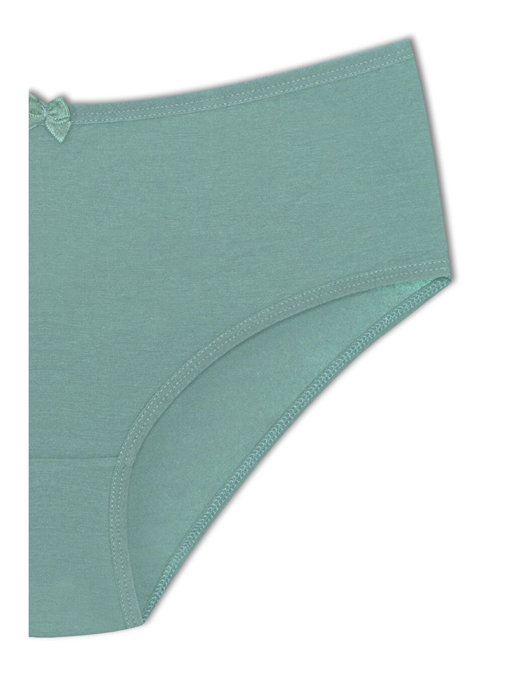 Yeşil Pamuklu Yüksek Bel Büyük Beden Basic Kadın Külot-1