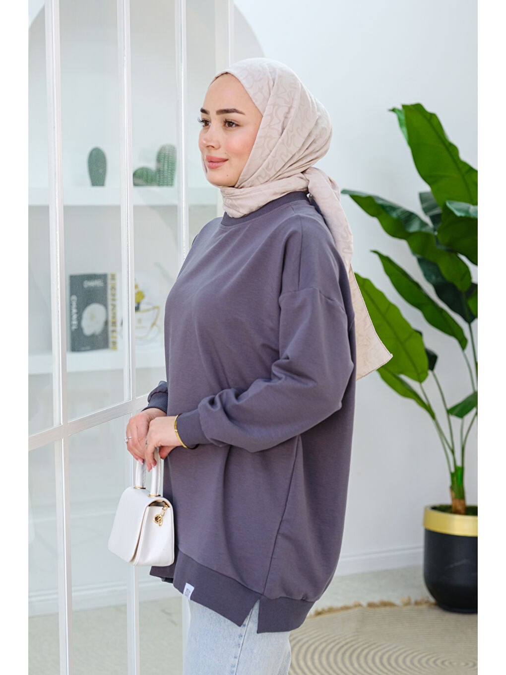 Locco Moda Gri Arma Detay Oversize Tunik Gri - 1