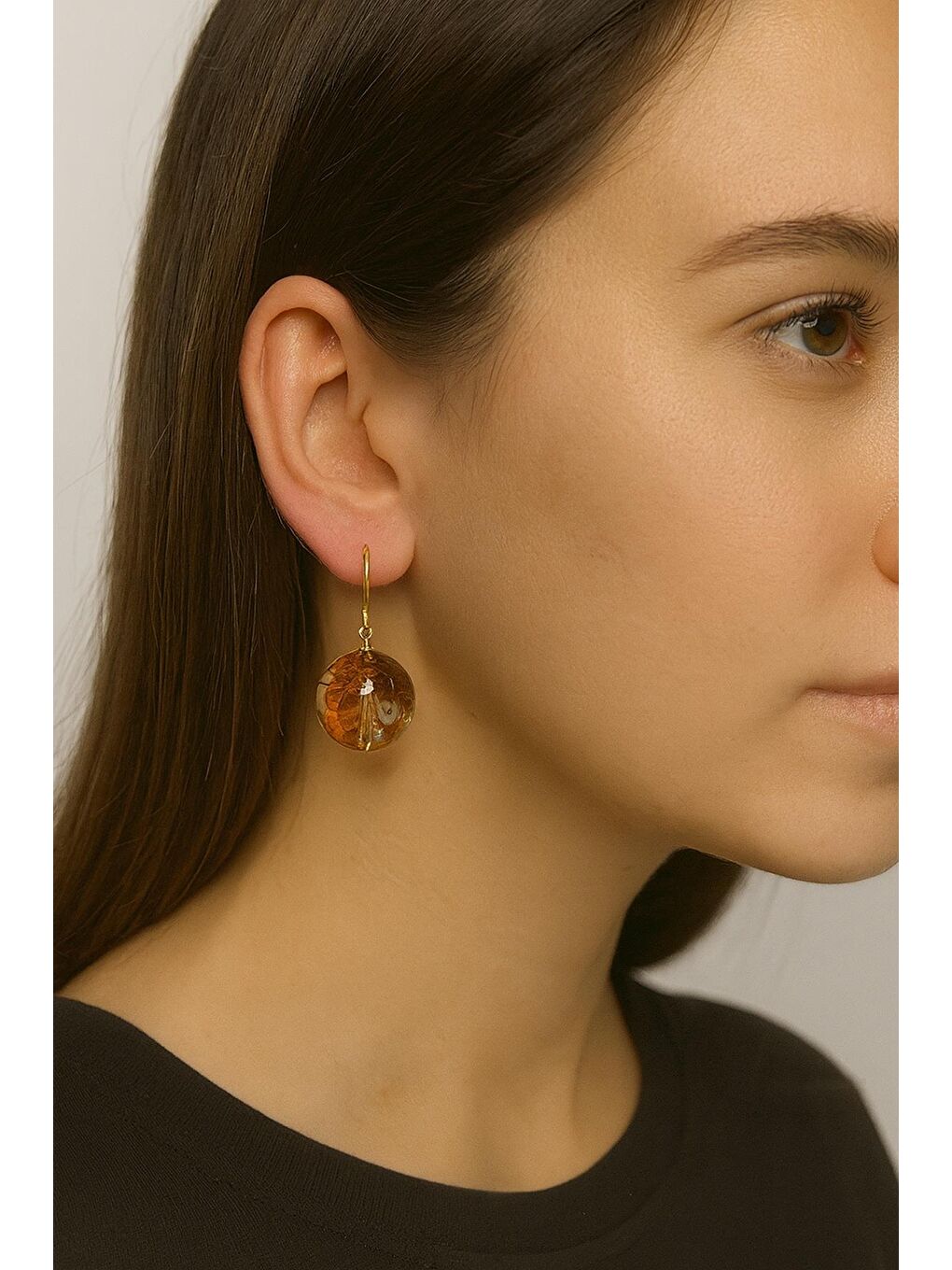 Renksiz 20mm Büyük Boncuklu Küpe