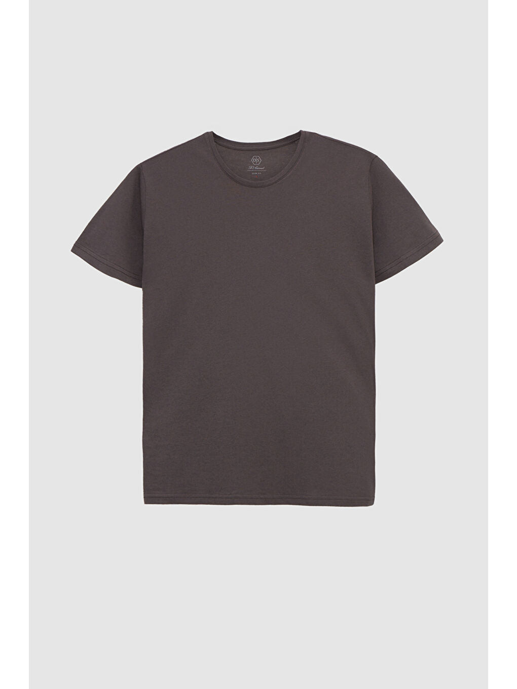 Slim Fit Antrasit Bisiklet Yaka %100 Pamuklu Nefes Alabilen Tişört-4