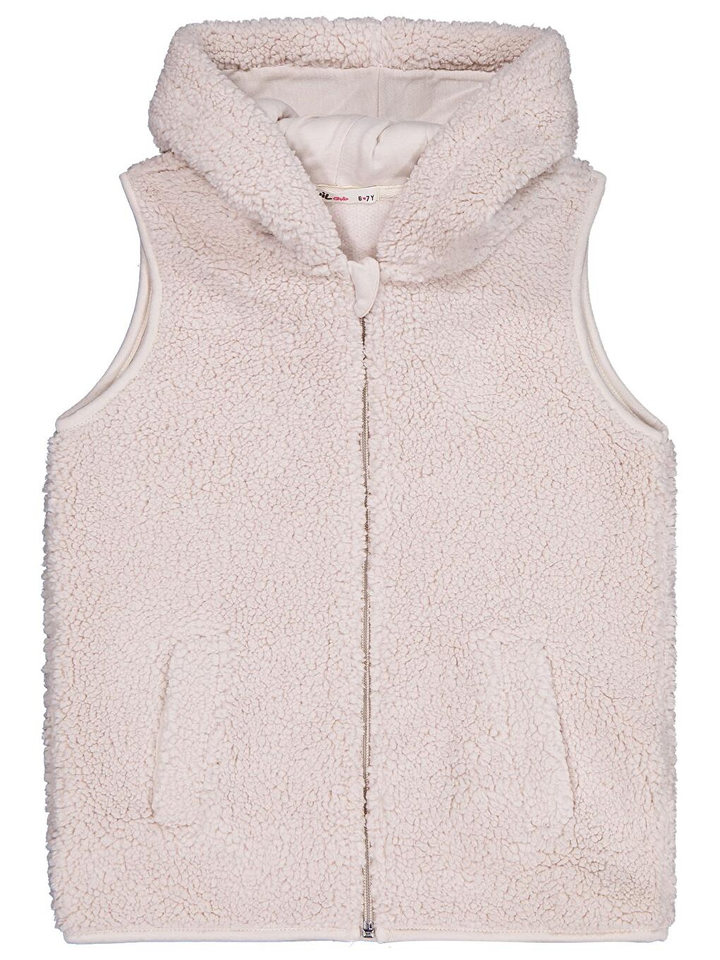 Girls Düz 6-9 Yaş Yelek - Bej 7-8 Yaş-2