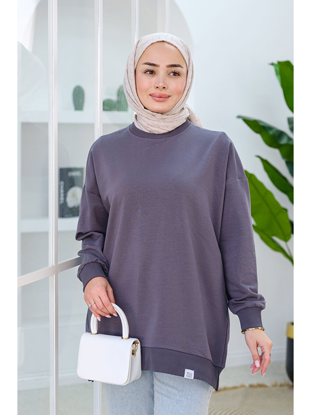 Locco Moda Gri Arma Detay Oversize Tunik Gri - 2