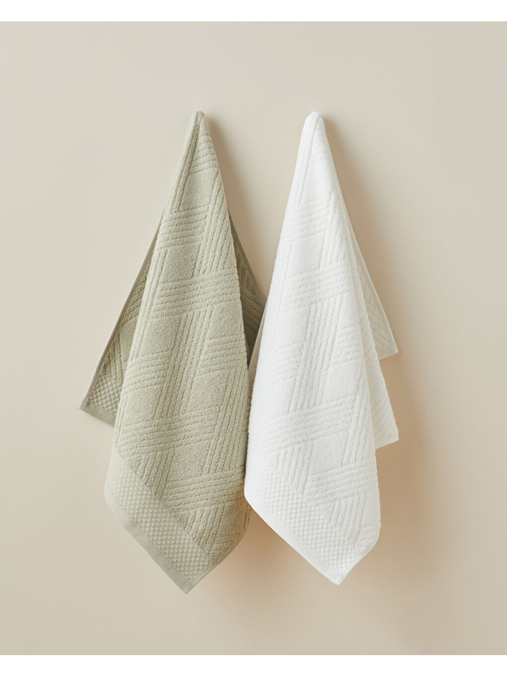 Chic Diamond Pamuk Yüz Havlusu 50x80 cm Açık Yeşil-2