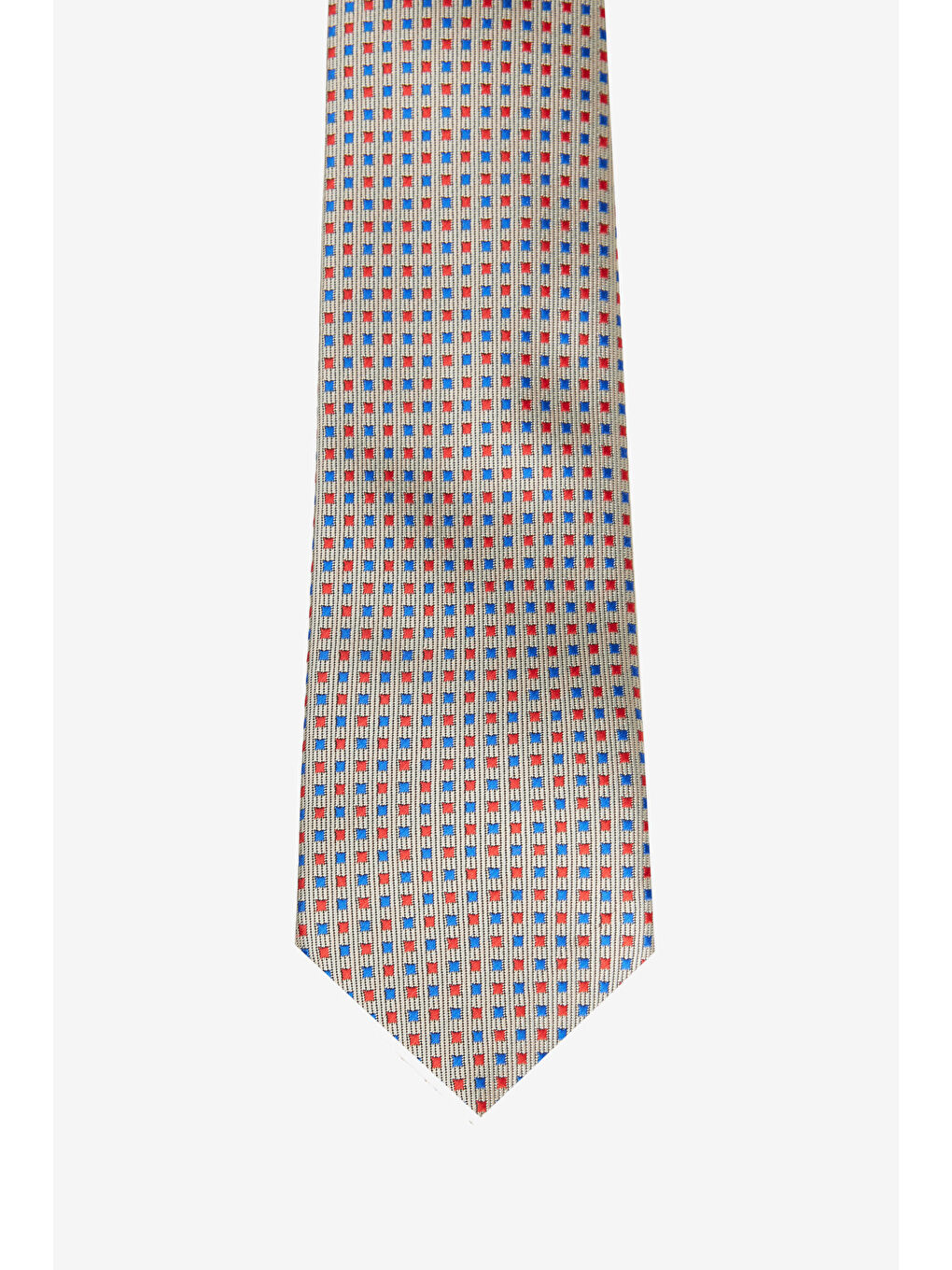 Erkek Bej-Kırmızı Desenli Kravat-1