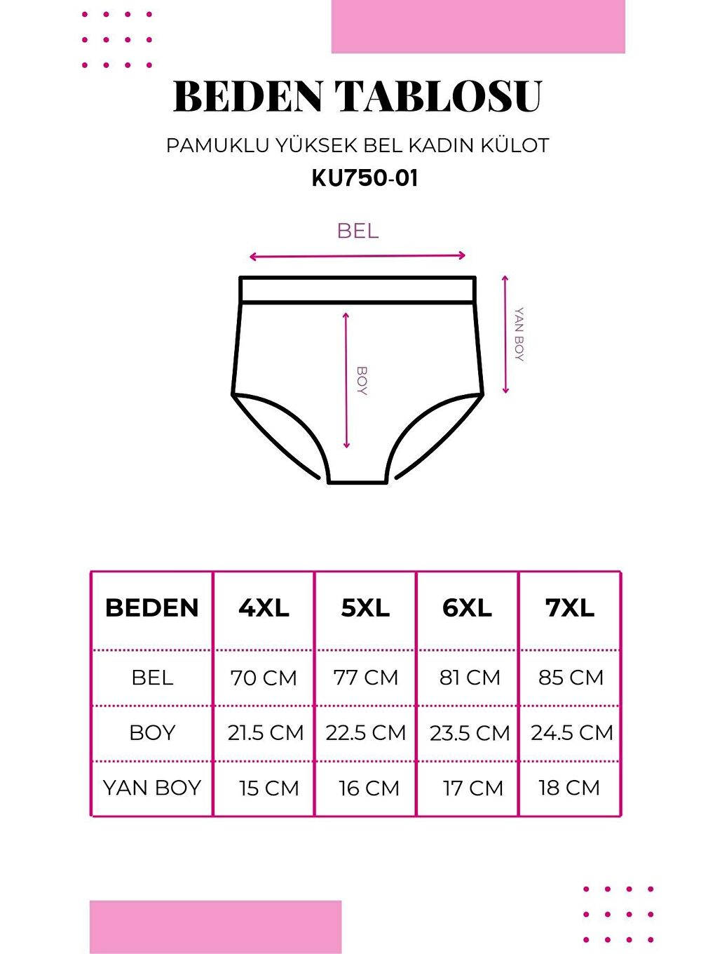 Bordo Pamuklu Yüksek Bel Büyük Beden Basic Kadın Külot-2