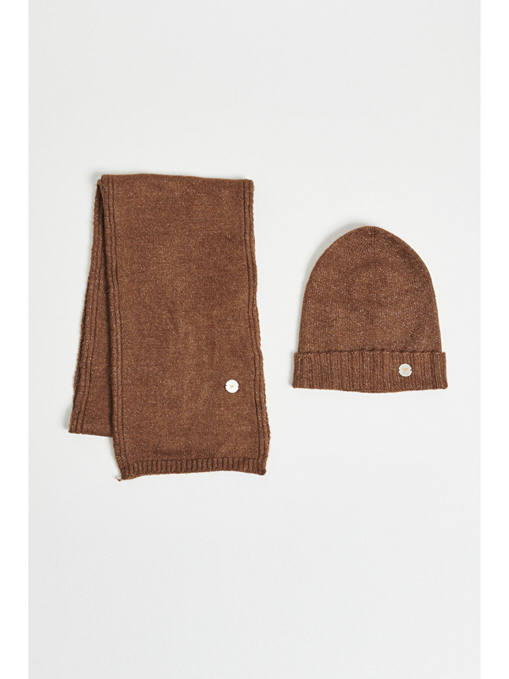 Kahverengi Erkek Sütlü Kahve Atkı-Bere Set