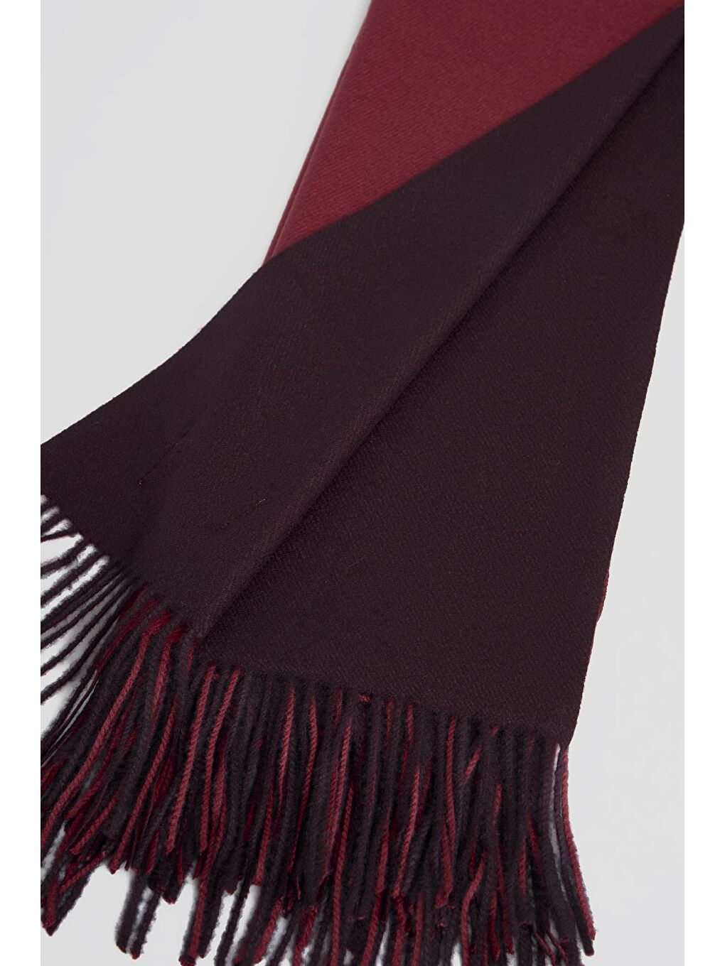 Püsküllü Akrilik Atkı Bordo-2