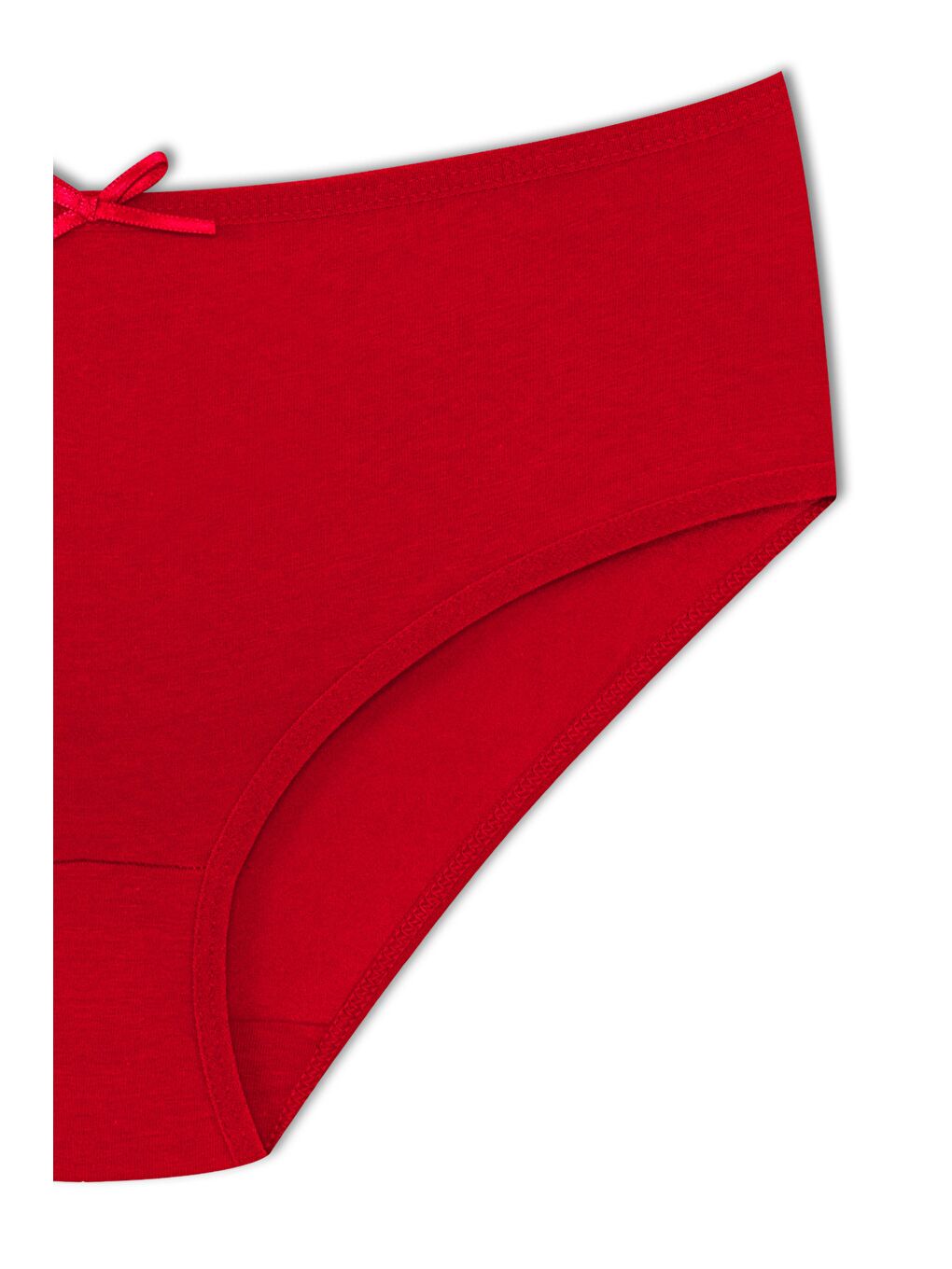 Kırmızı Pamuklu Yüksek Bel Büyük Beden Basic Kadın Külot-1