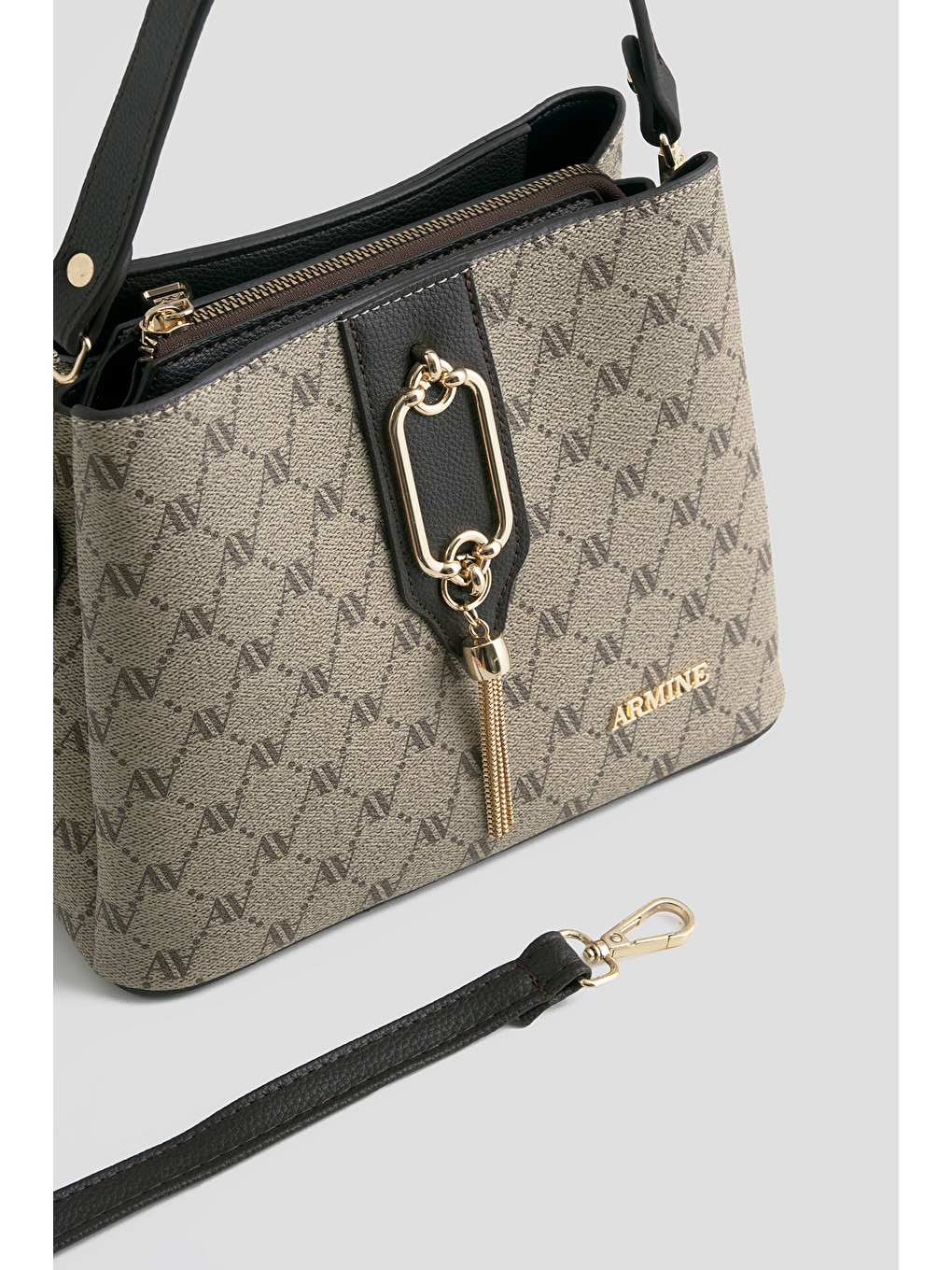 Bej Noktalı Çanta Vizon-1