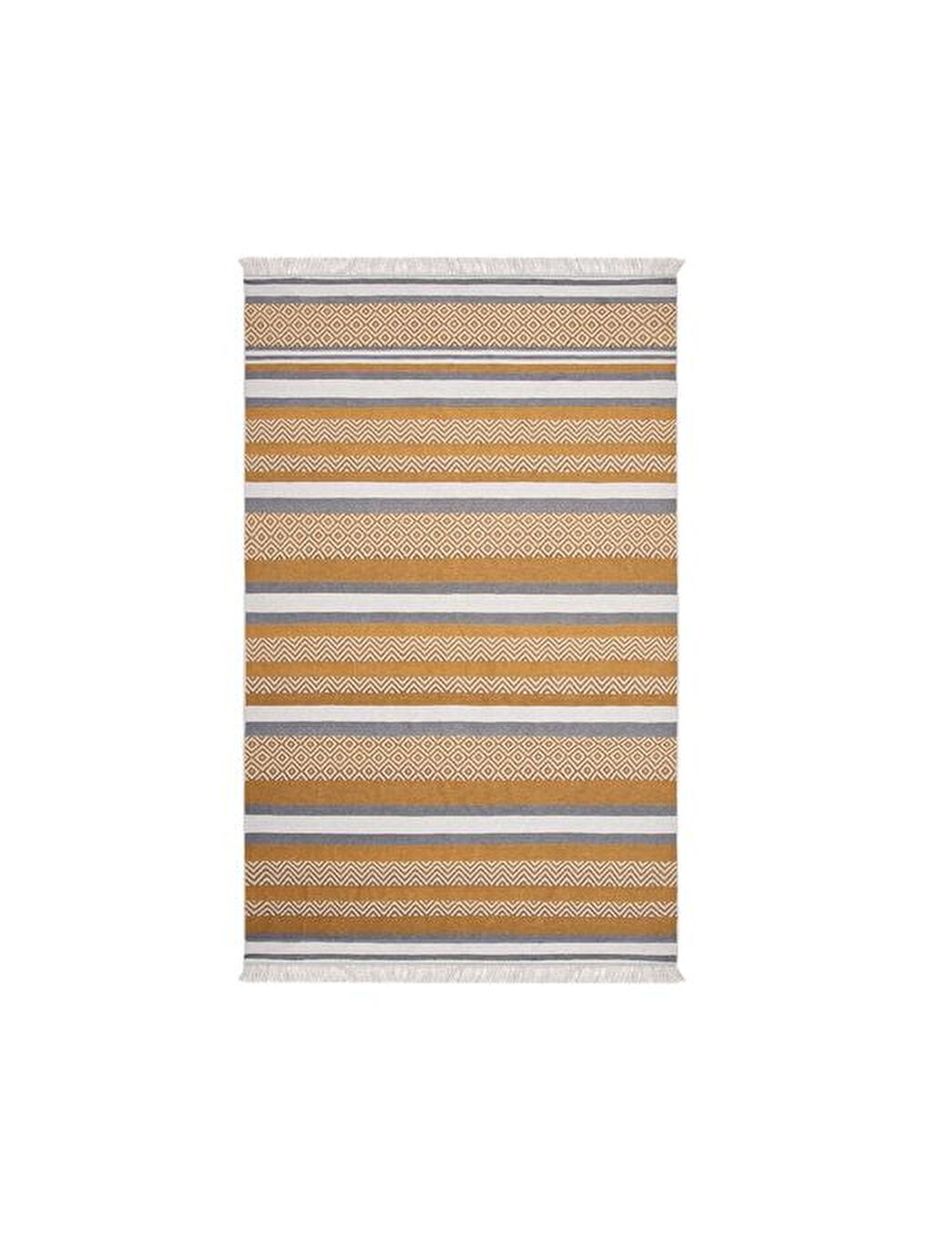 Kahverengi Pamuk Çift Taraflı Yıkanabilir Pamuk Kilim   120x180 cm