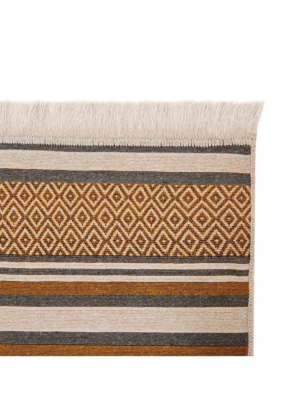 Kahverengi Pamuk Çift Taraflı Yıkanabilir Pamuk Kilim   120x180 cm-1