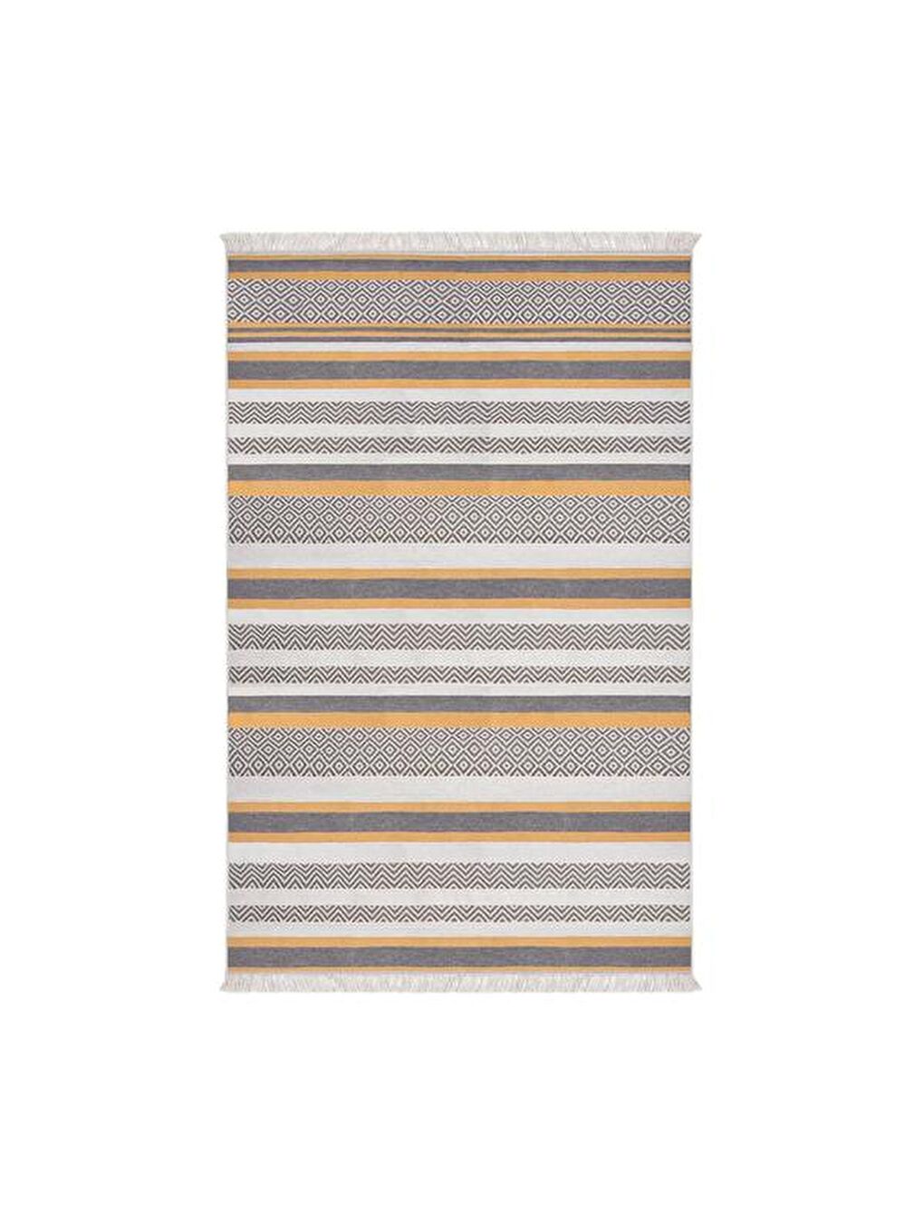 Kahverengi Pamuk Çift Taraflı Yıkanabilir Pamuk Kilim   120x180 cm-2