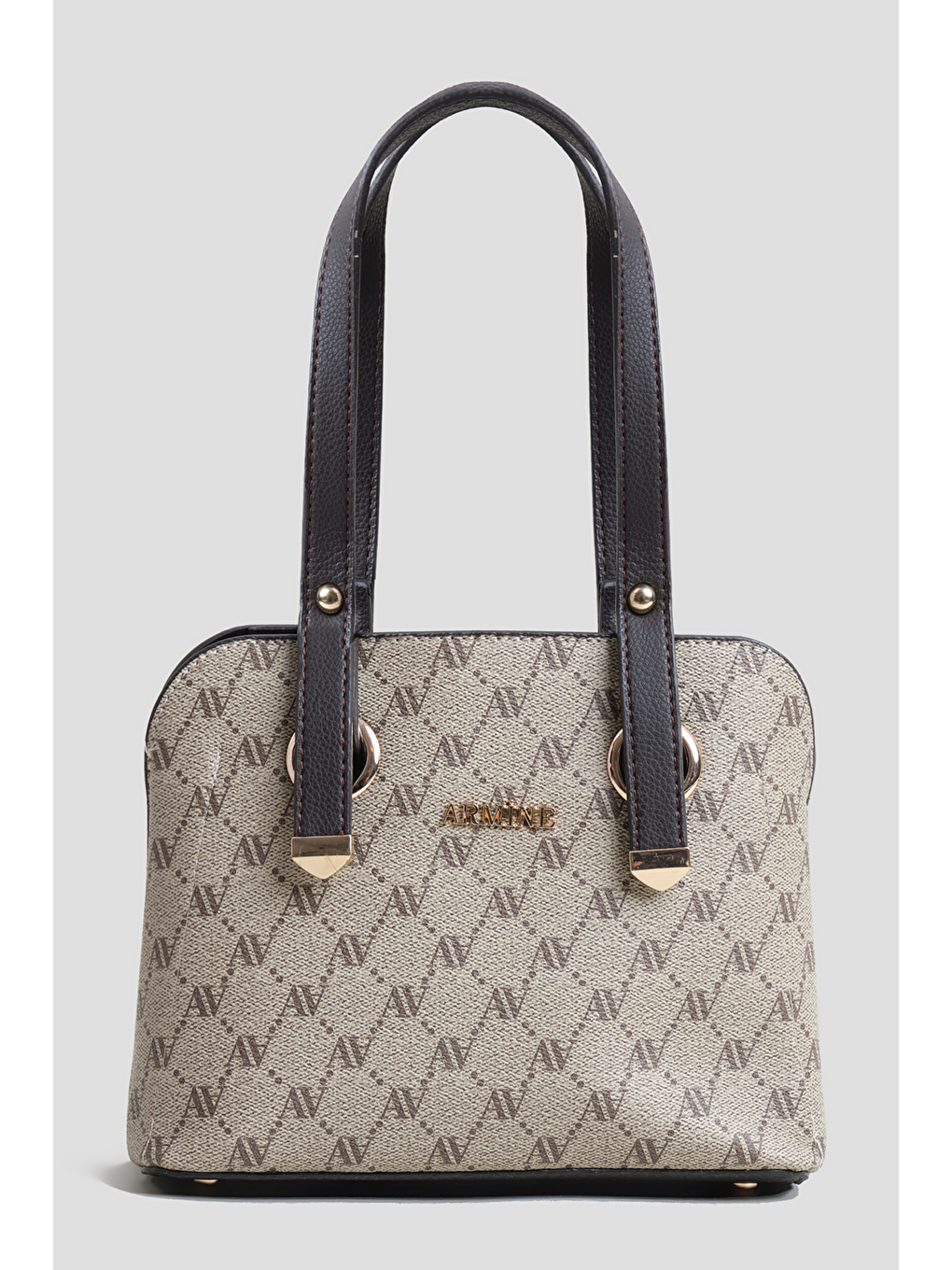 Bej Noktalı Çanta Vizon