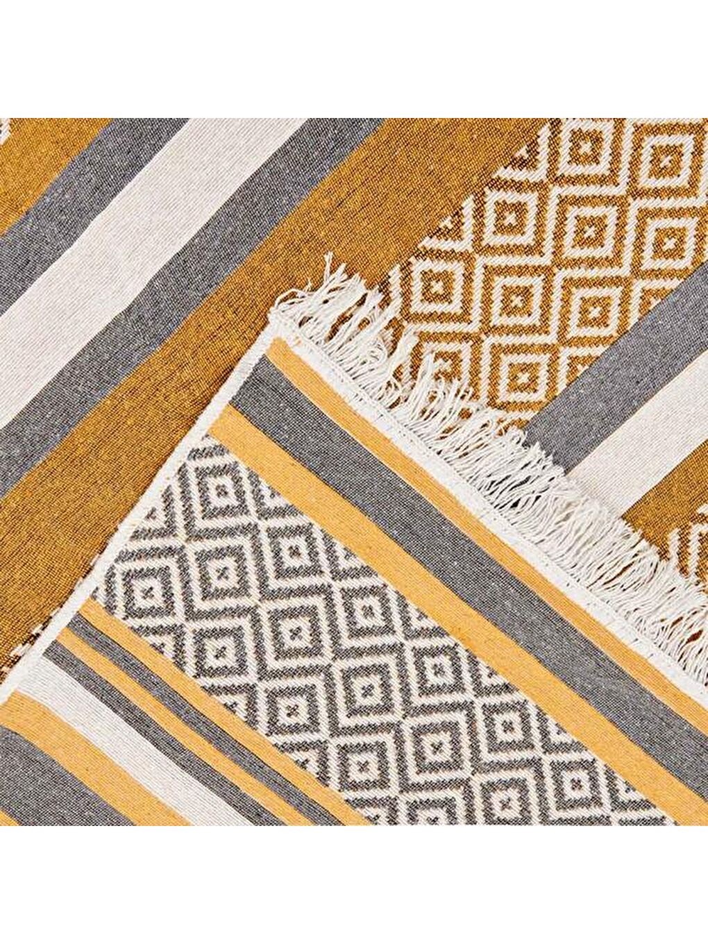 Kahverengi Pamuk Çift Taraflı Yıkanabilir Pamuk Kilim   120x180 cm-4