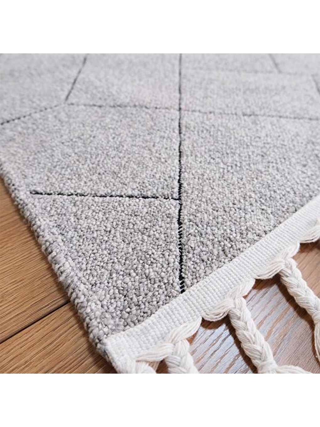 İskandinav Bukle Shaggy - Gri - 80x150 cm-1