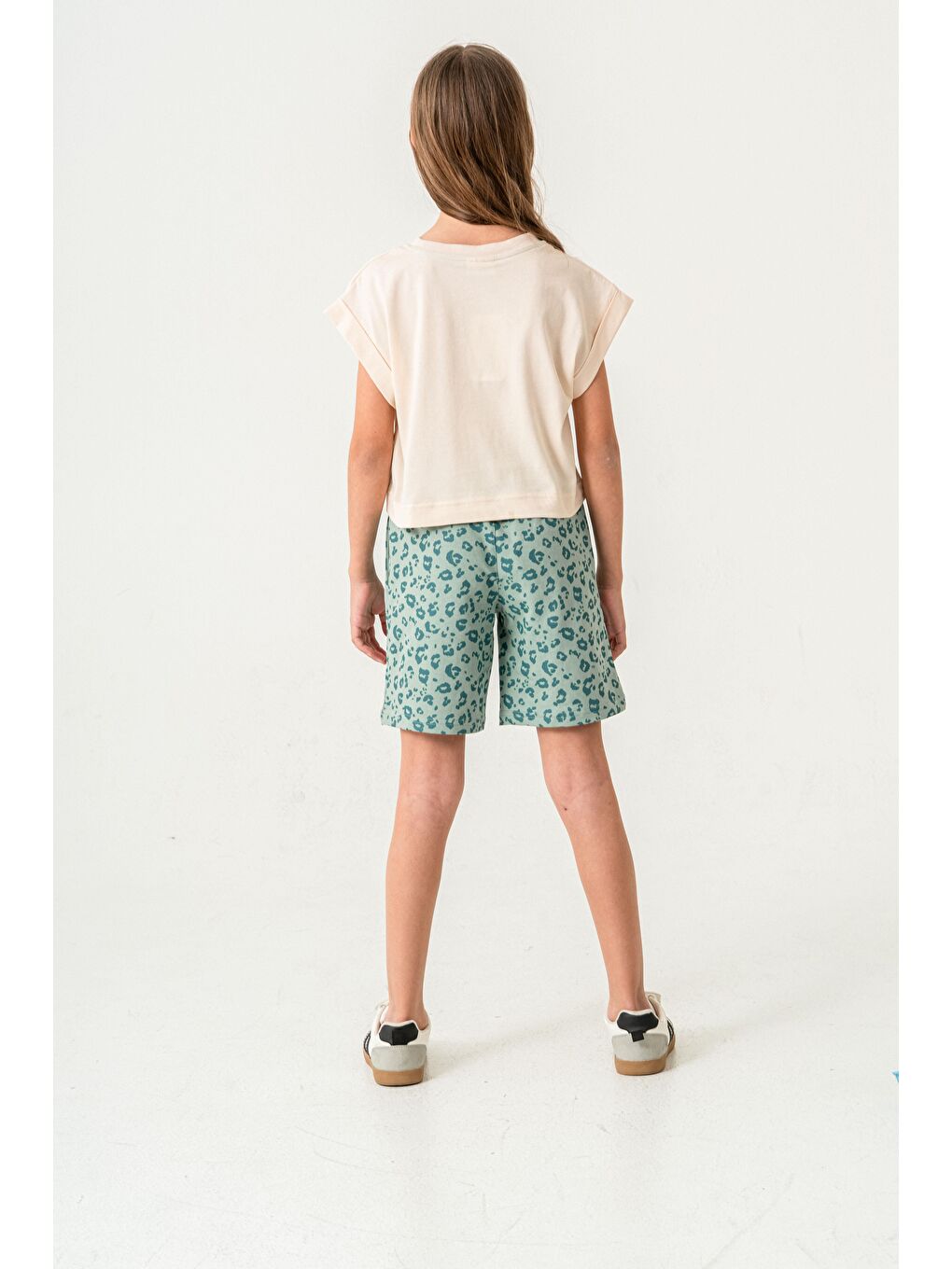 Yeşil Mucho Amor Baskılı  Kız Çocuk Şort - Tişört Takımı-4