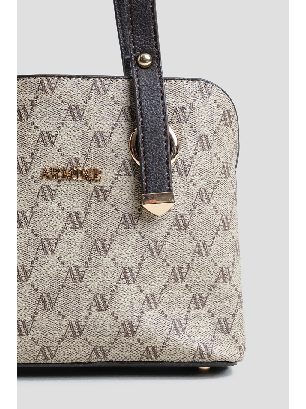 Bej Noktalı Çanta Vizon-2