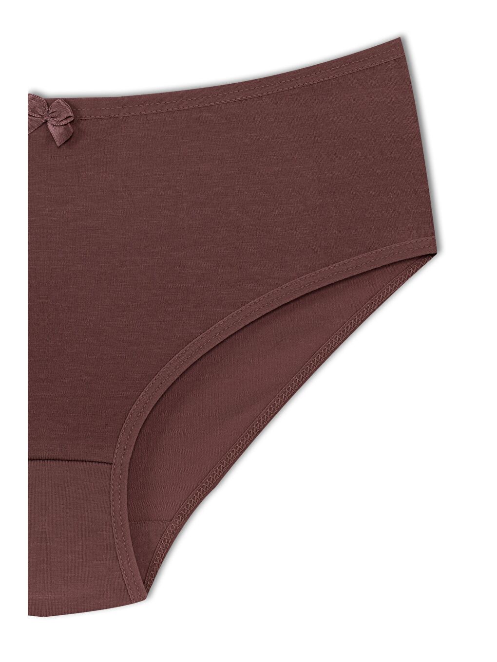 Kahverengi Pamuklu Yüksek Bel Büyük Beden Basic Kadın Külot-1