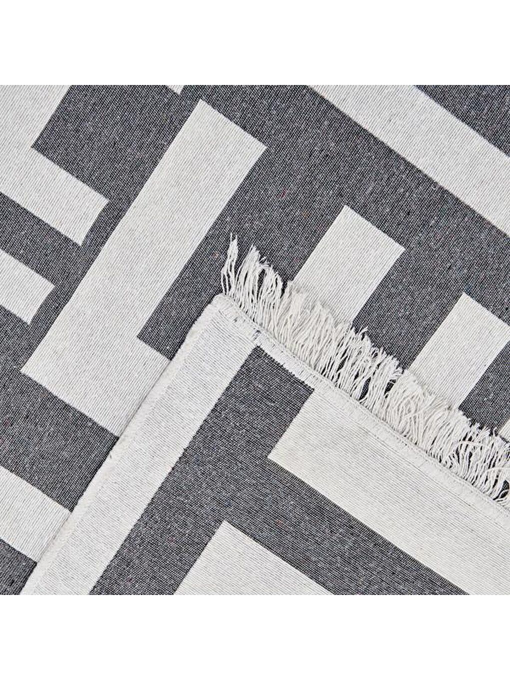 Kahverengi Pamuk Çift Taraflı Yıkanabilir Pamuk Kilim   120x180 cm-2