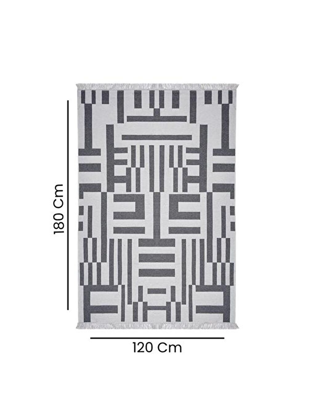 Kahverengi Pamuk Çift Taraflı Yıkanabilir Pamuk Kilim   120x180 cm-4