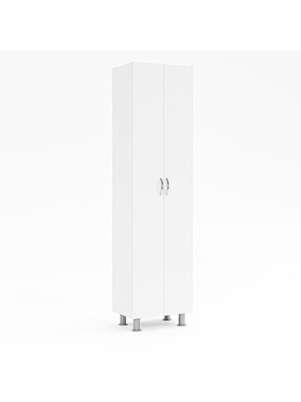 2 Kapak 8 Raflı Çok Amaçlı Dolap - Beyaz-3