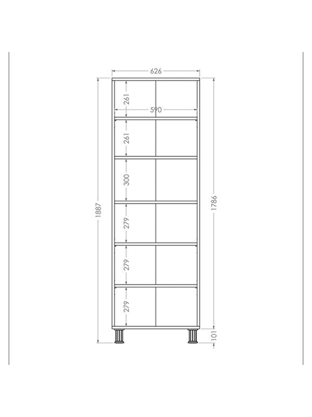 4 Kapaklı Orta Bölmeli Çok Amaçlı Dolap - Beyaz-2