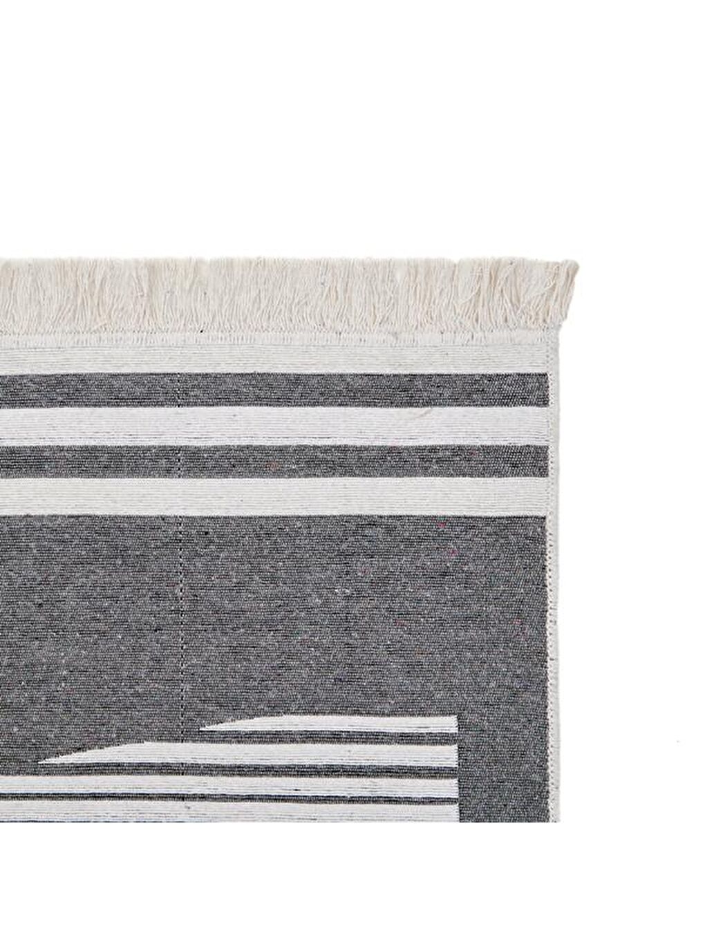 Gri Pamuk Çift Taraflı Yıkanabilir Pamuk Kilim   120x180 cm-3