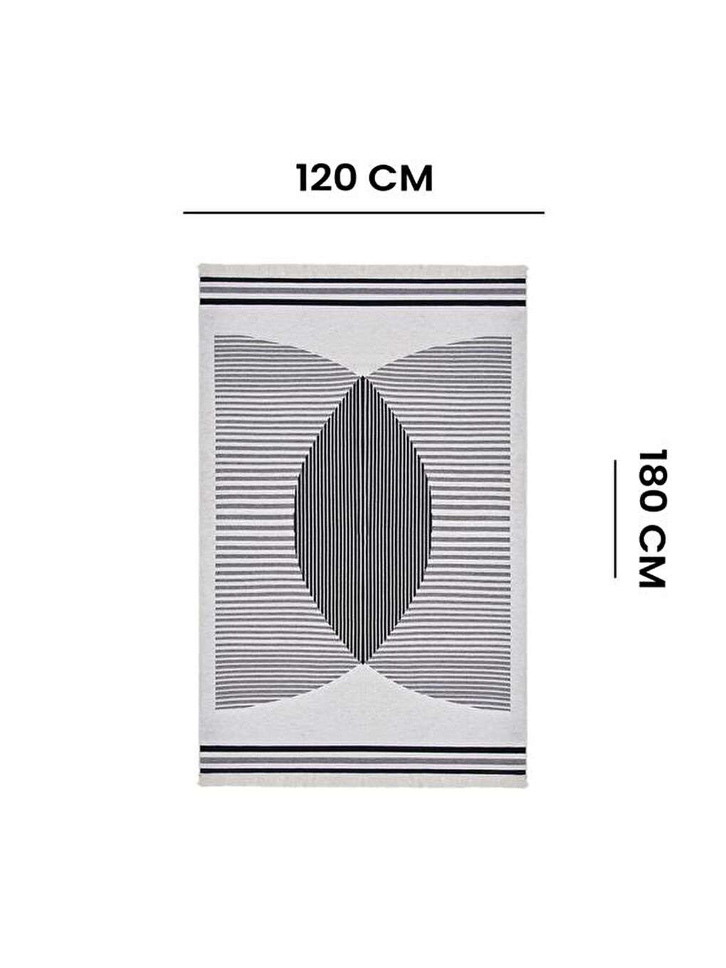 Gri Pamuk Çift Taraflı Yıkanabilir Pamuk Kilim   120x180 cm-5