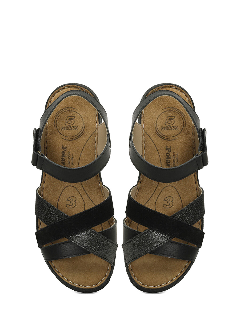 105502.Z5FX Siyah Kadın Comfort Sandalet-3