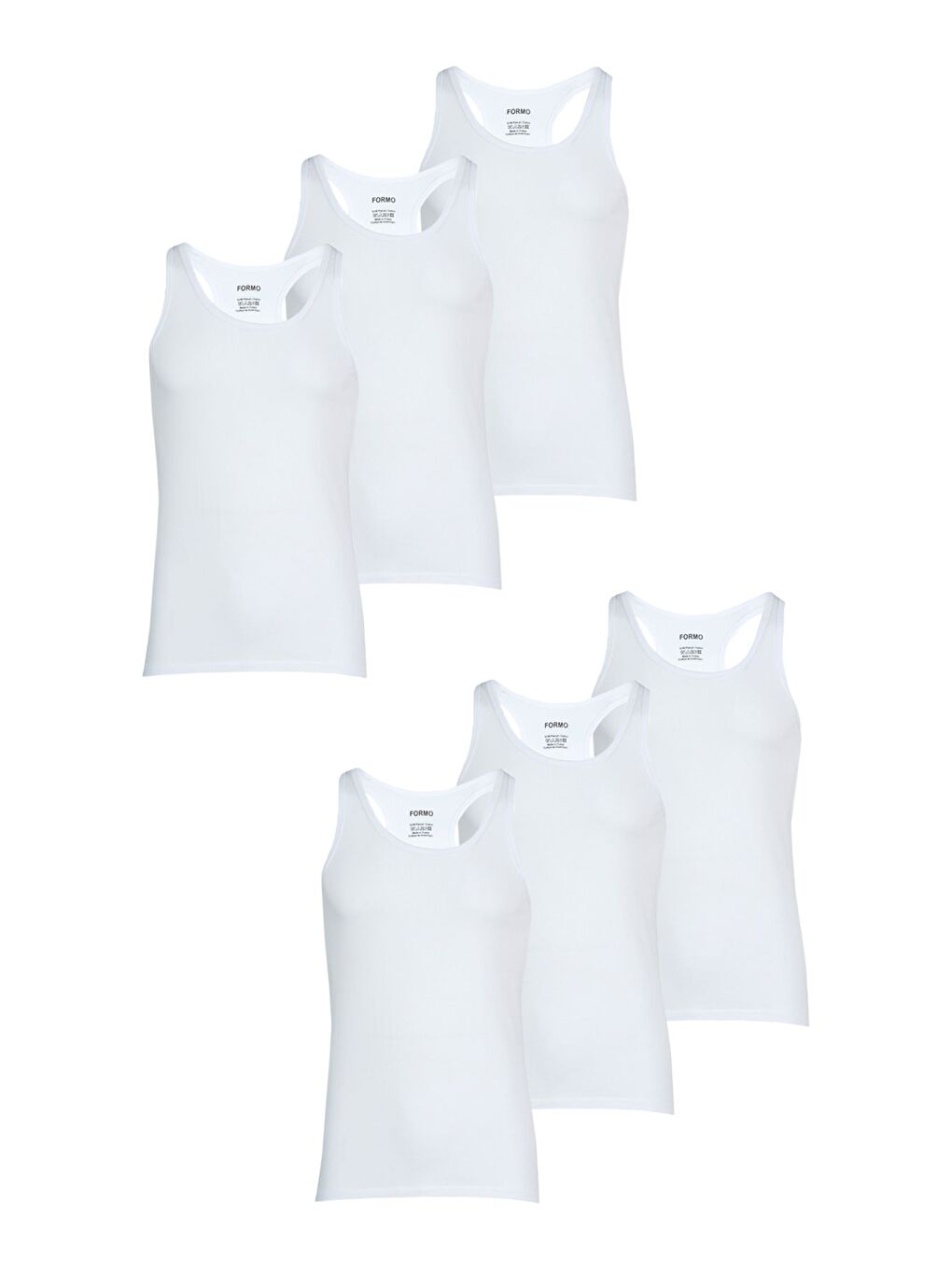 6'lı Erkek %100 Pamuk Beyaz Ribana Çapraz Sporcu Atlet