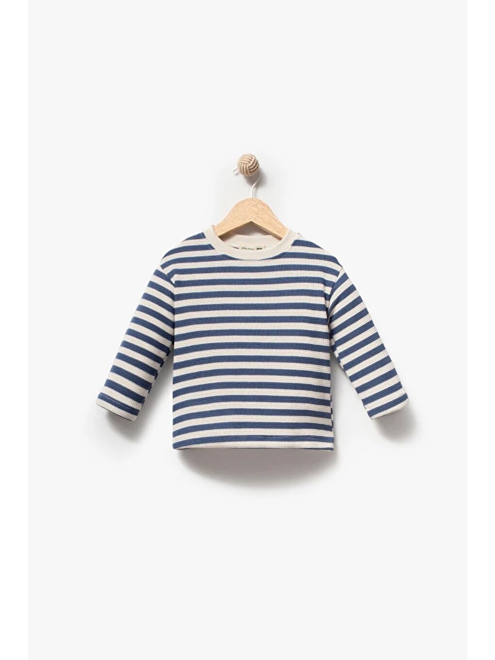Bej Çizgili Sweatshirt ve Kapitone Montlu 3’lü Bebek Takımı 8171-5