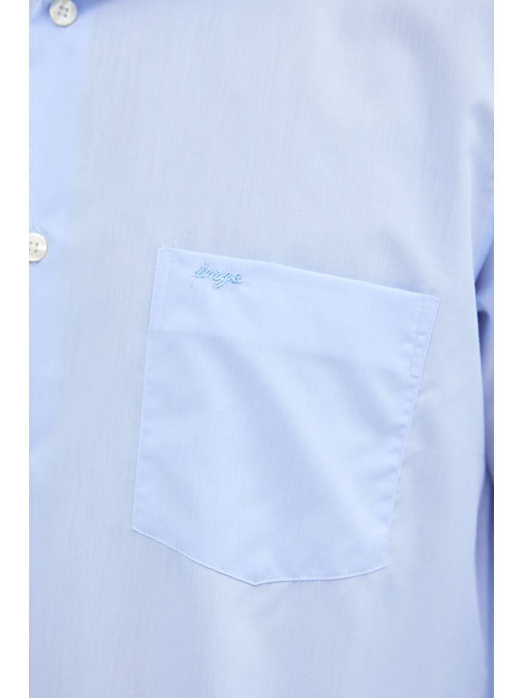 Açık Mavi Sert Yaka Uzun Kol Easy To Iron Comfort Fit Pamuklu Gömlek 1004255300-5