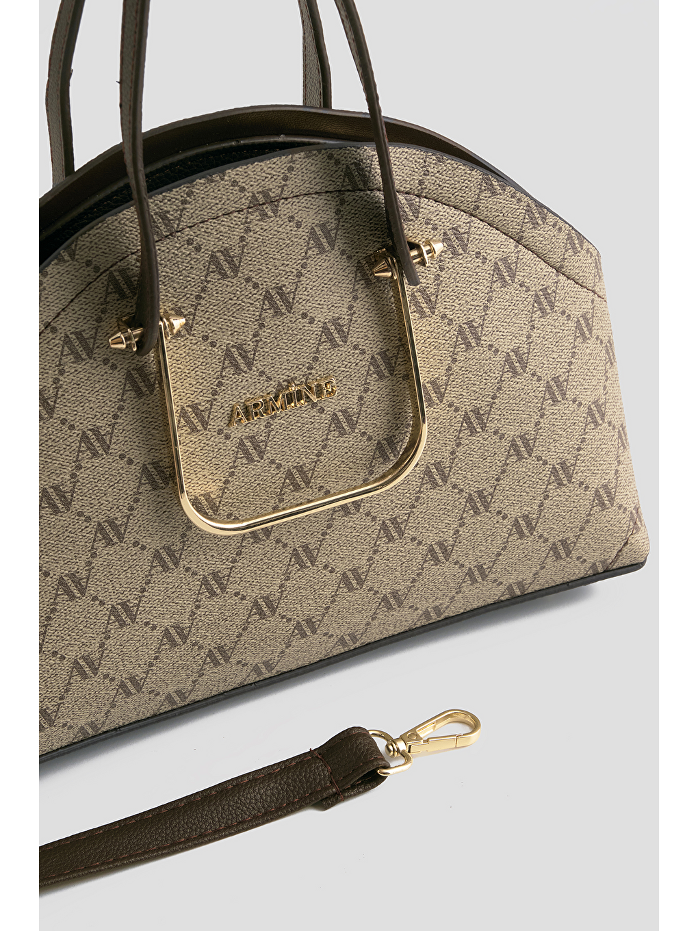 Bej Noktalı Çanta Vizon-1