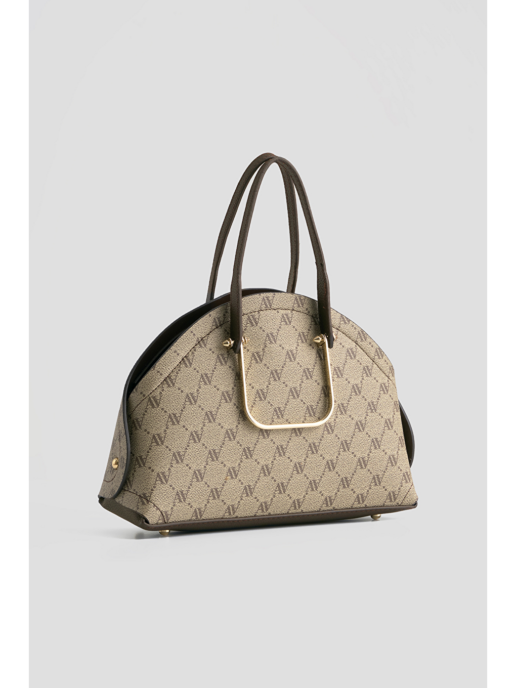 Bej Noktalı Çanta Vizon-3