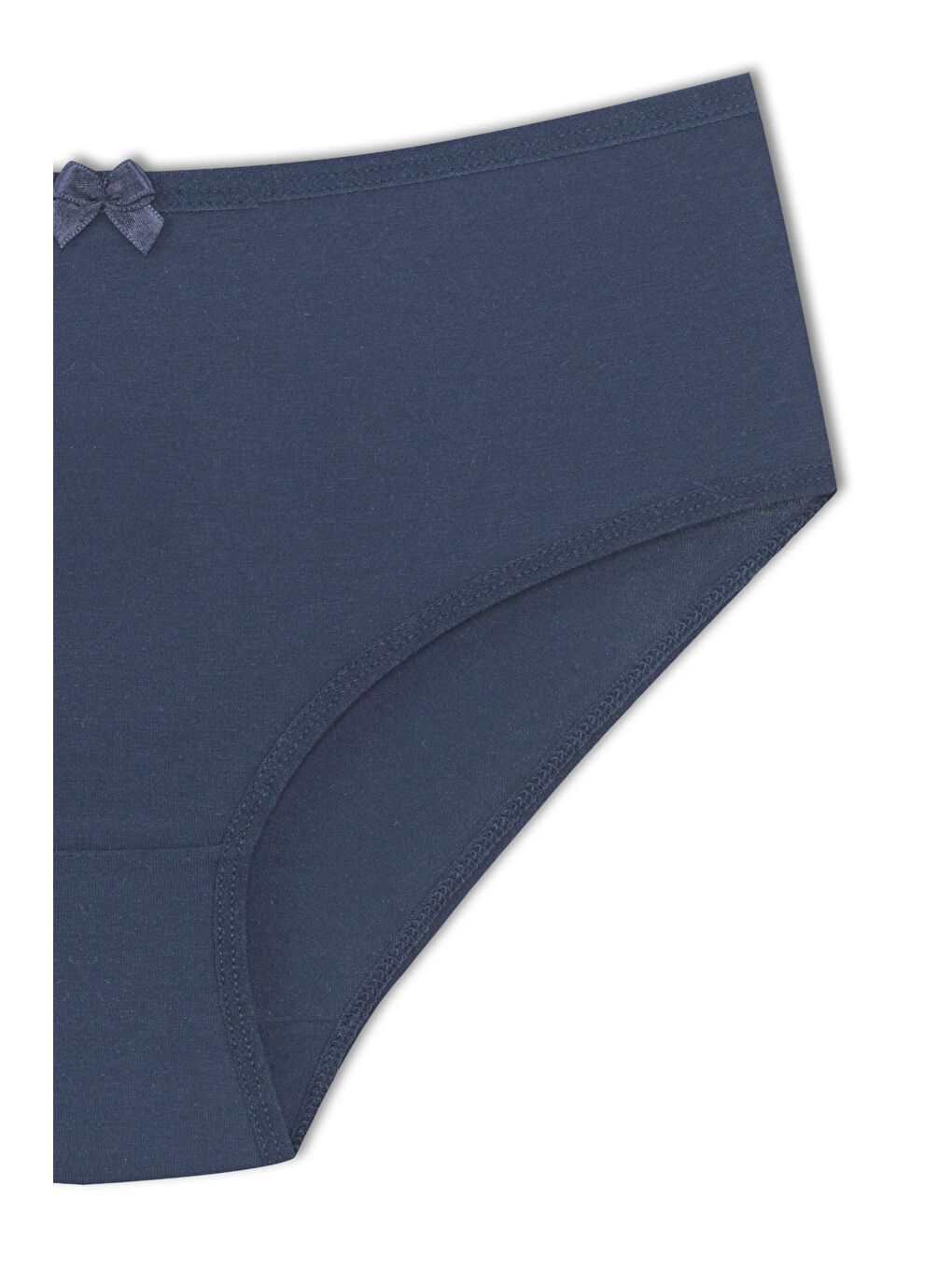 Mavi Pamuklu Yüksek Bel Büyük Beden Basic Kadın Külot-1