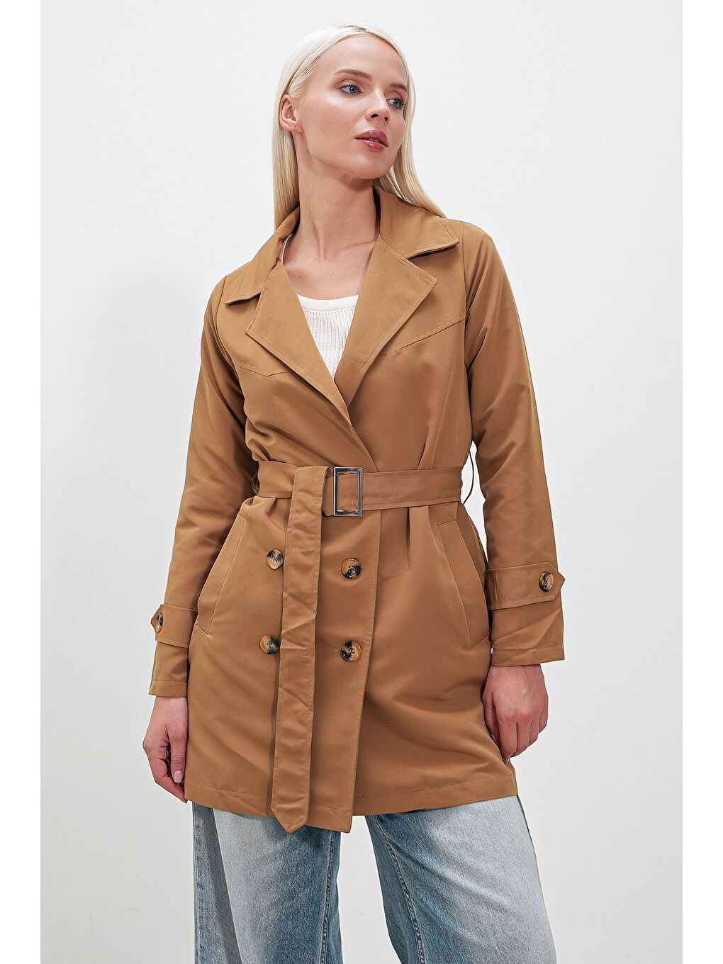 Kahverengi Midi Boy TRENÇ