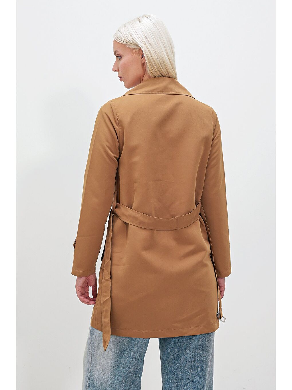 Kahverengi Midi Boy TRENÇ-3