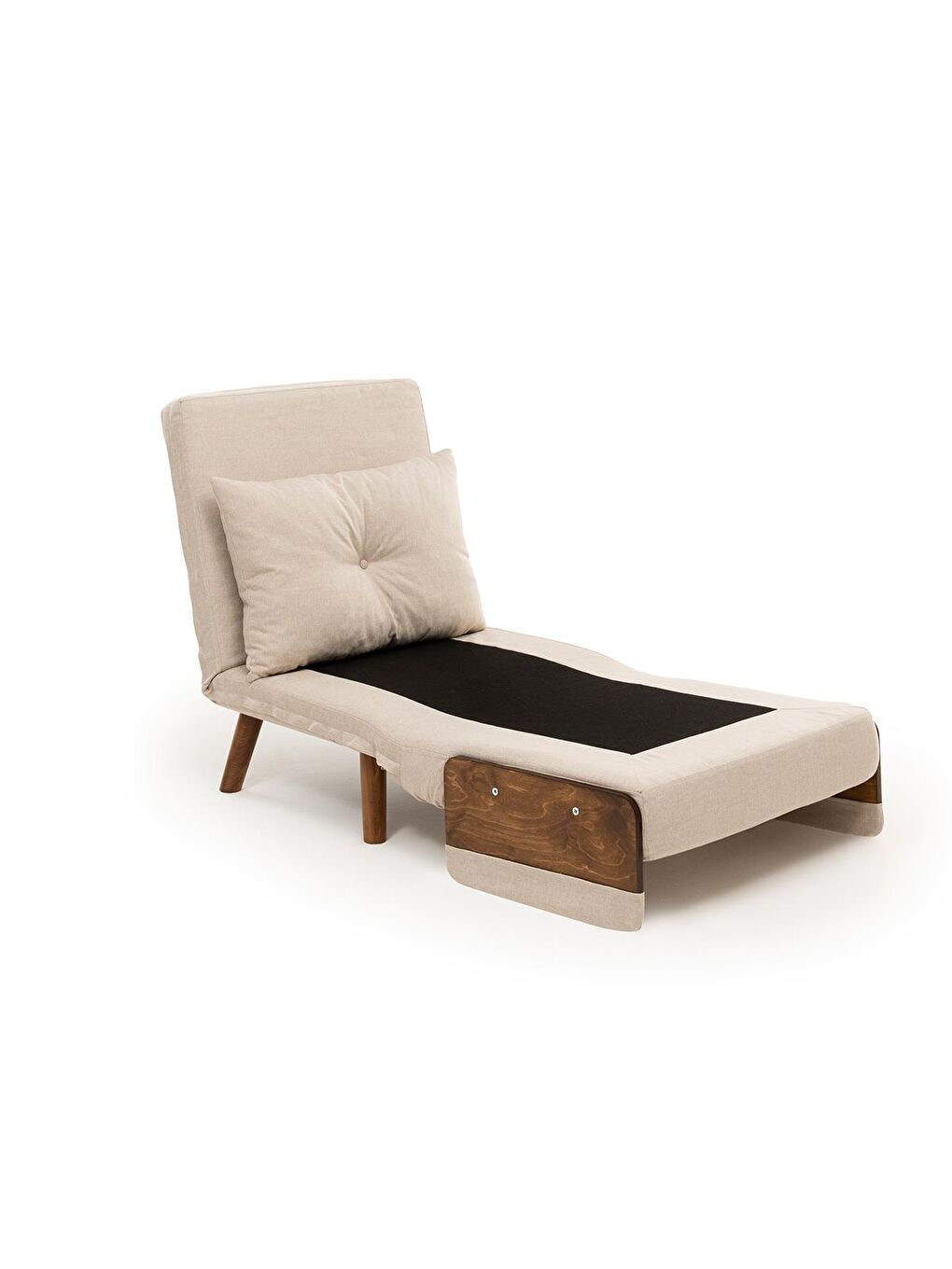 Ekru Cosmo Tekli Katlanır Yataklı Koltuk - Keten Krem-6