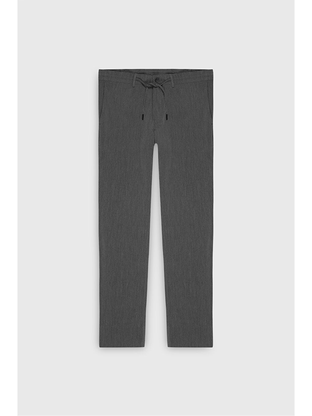 Erkek Antrasit Slim Fit Dar Kesim Yan Cepli Desenli Beli Lastikli Pantolon-5