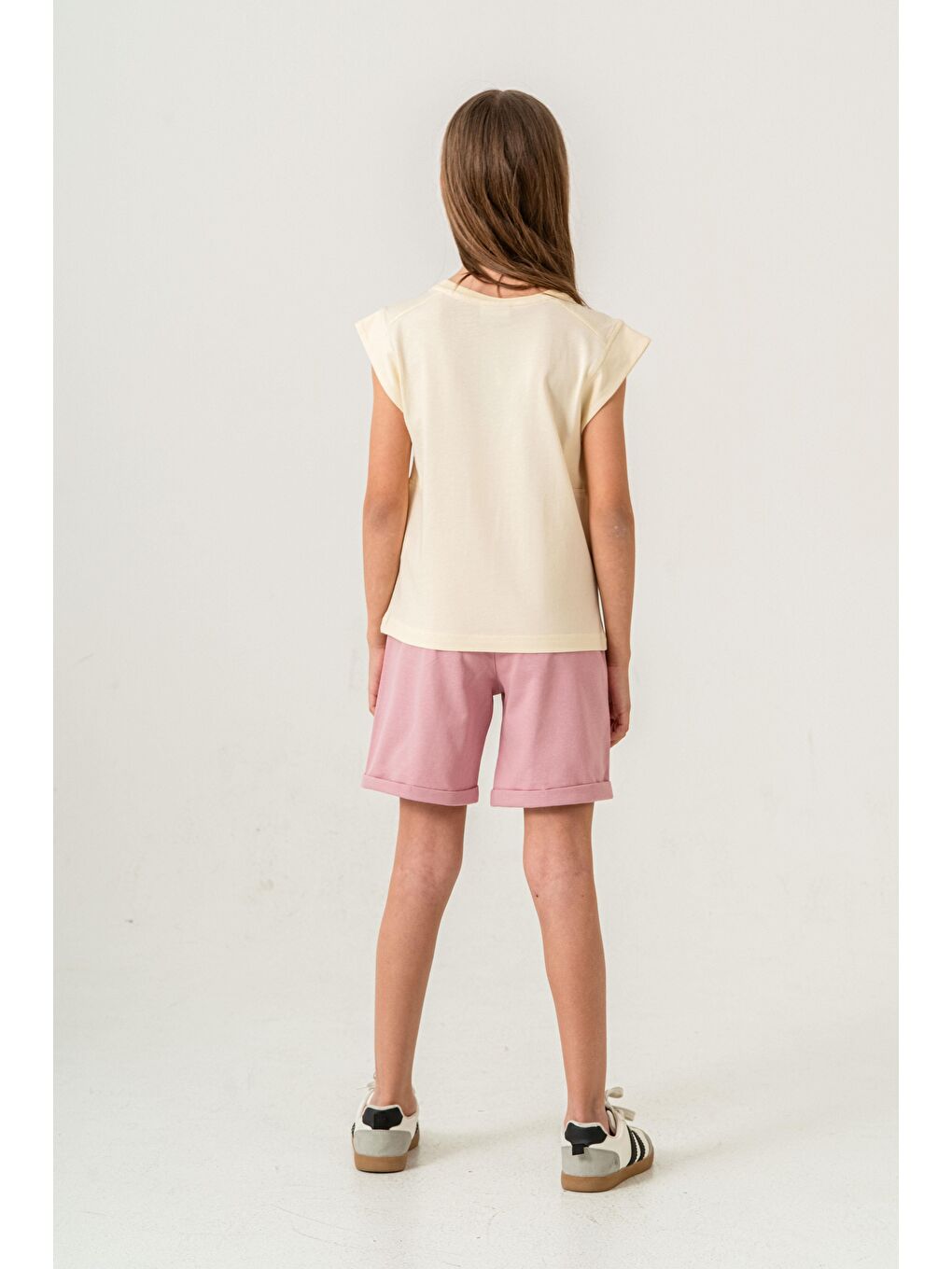 Pembe Dance With Your Heart Baskılı  Kız Çocuk Şort - Tişört Takımı-4