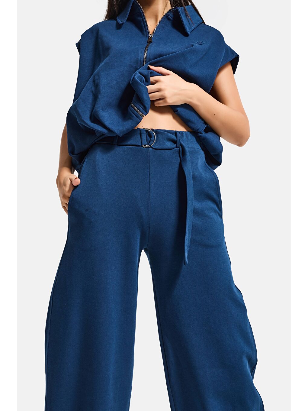 Kadın Lacivert s6-56 Alt Üst 2'li Kombin Tasarım Takım-2