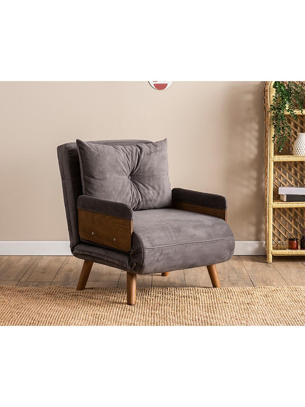 Cosmo Tekli Katlanır Yataklı Koltuk - Soho Gri