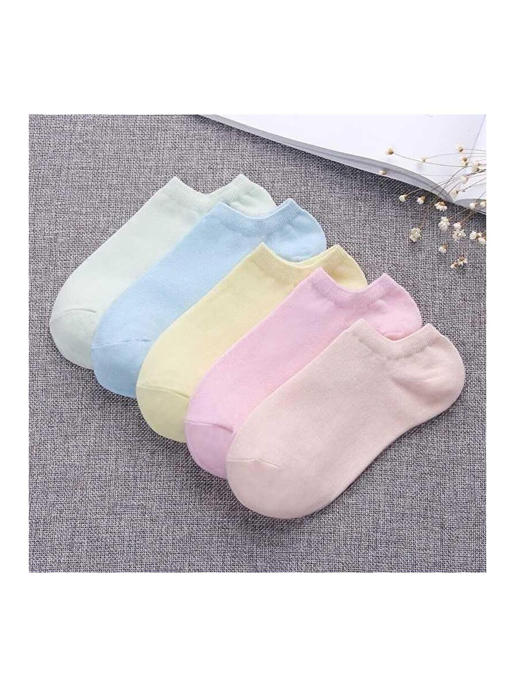Karışık 8'li Kadın Renkli Soft Renkli Patik Çorap-1