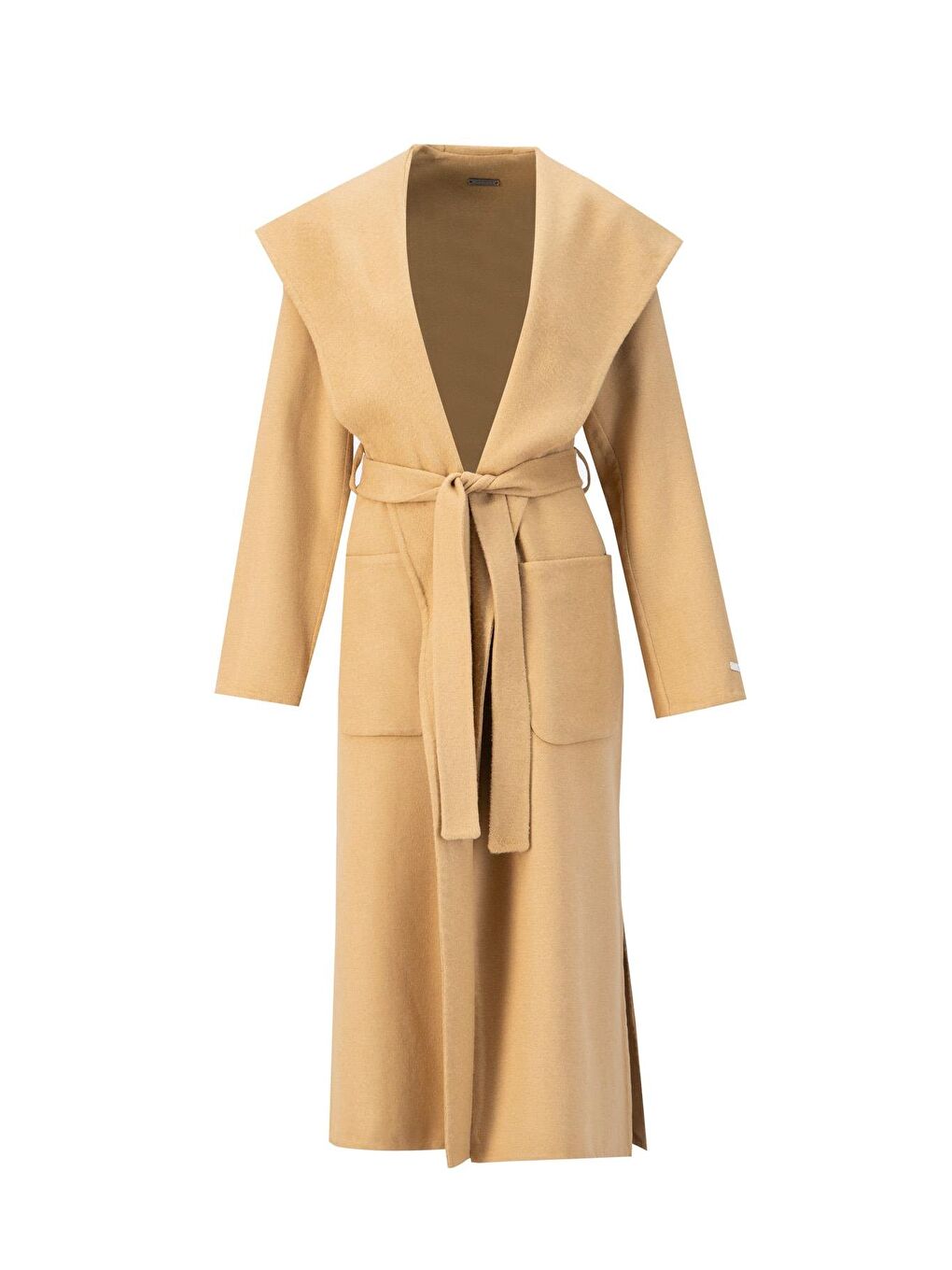 Kahverengi Handmade Kapüşonlu Manto 24K8109 Camel-5