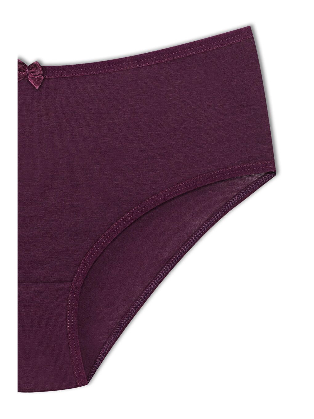 Mor Pamuklu Yüksek Bel Büyük Beden Basic Kadın Külot-1