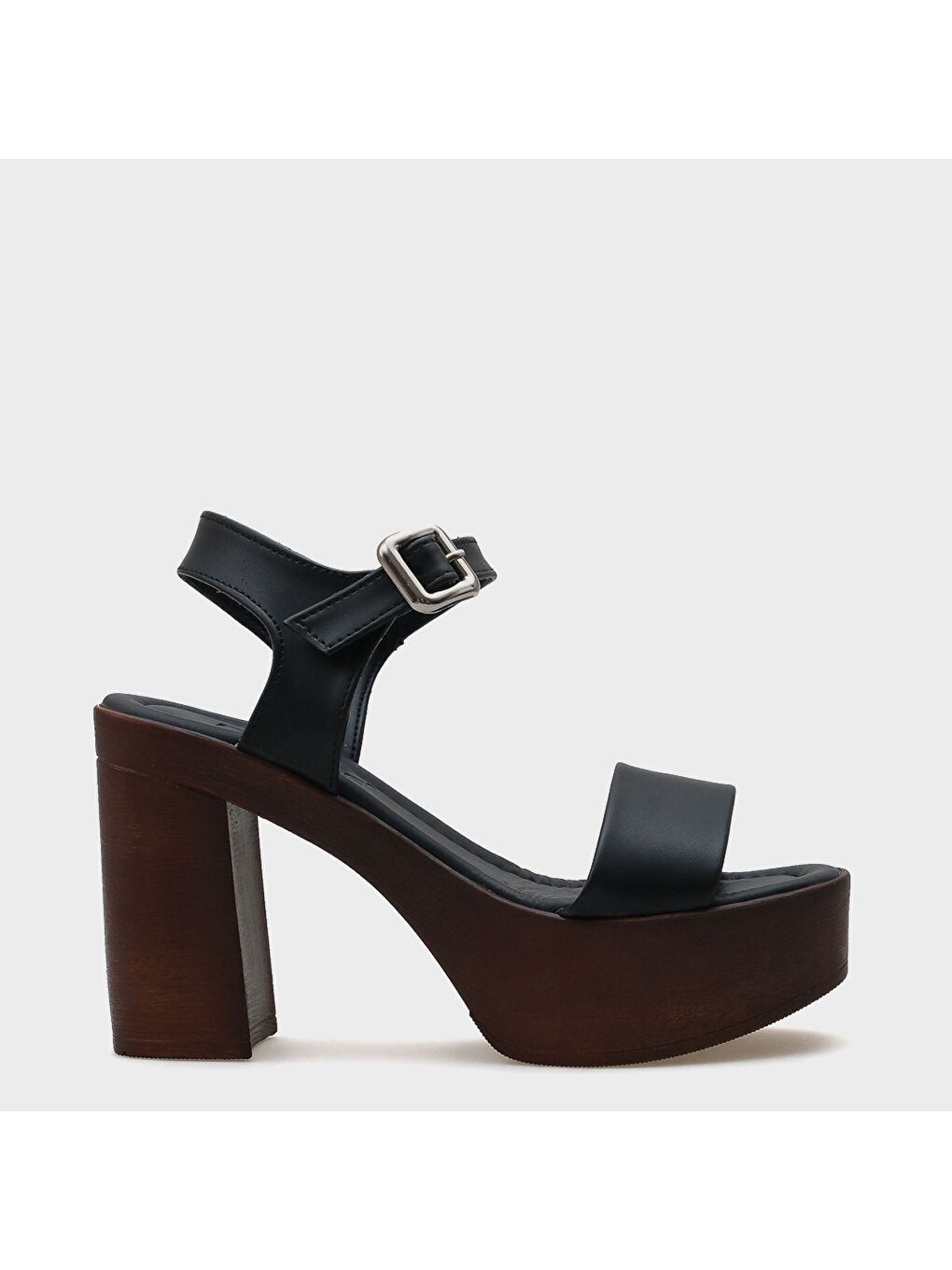 Siyah Dolores Platform Tek Bantlı Kadın Sandalet