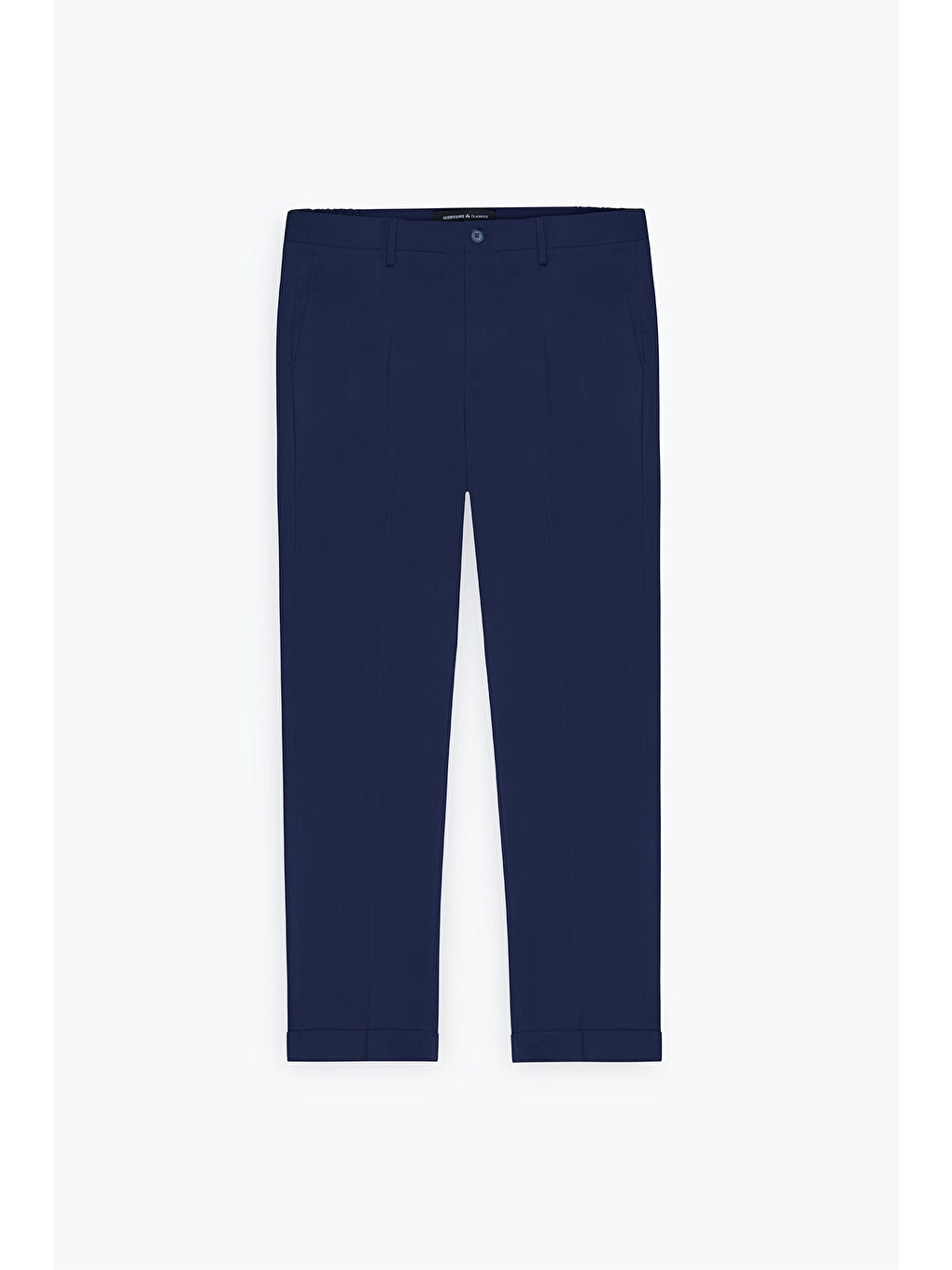 Erkek Lacivert Dar Kesim Beli Lastikli Yan Cep Rahat Pantolon-6