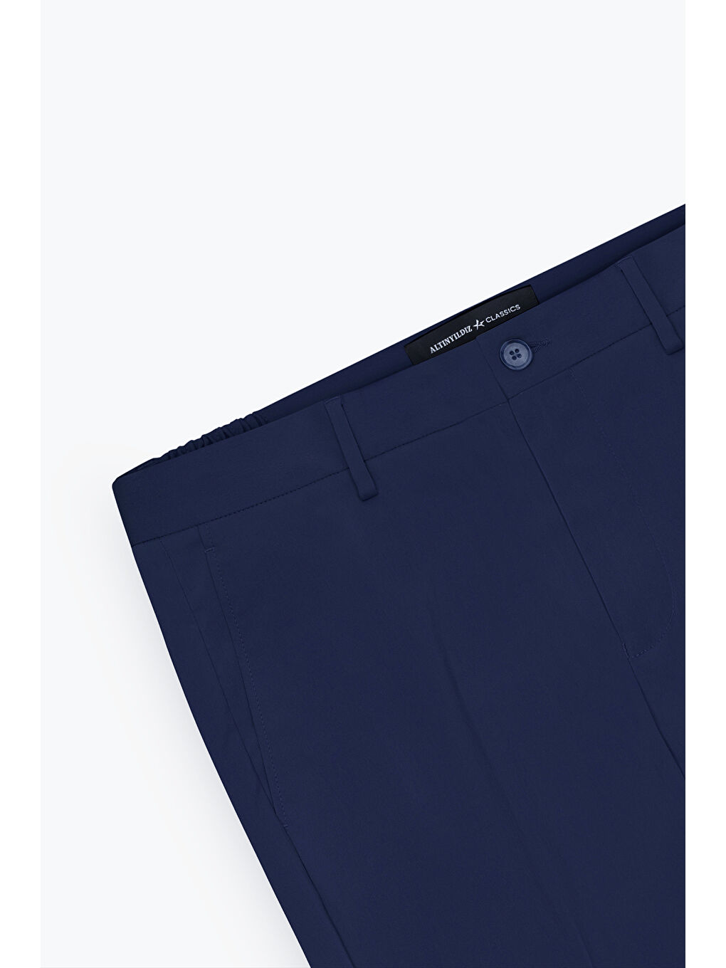 Erkek Lacivert Dar Kesim Beli Lastikli Yan Cep Rahat Pantolon-8