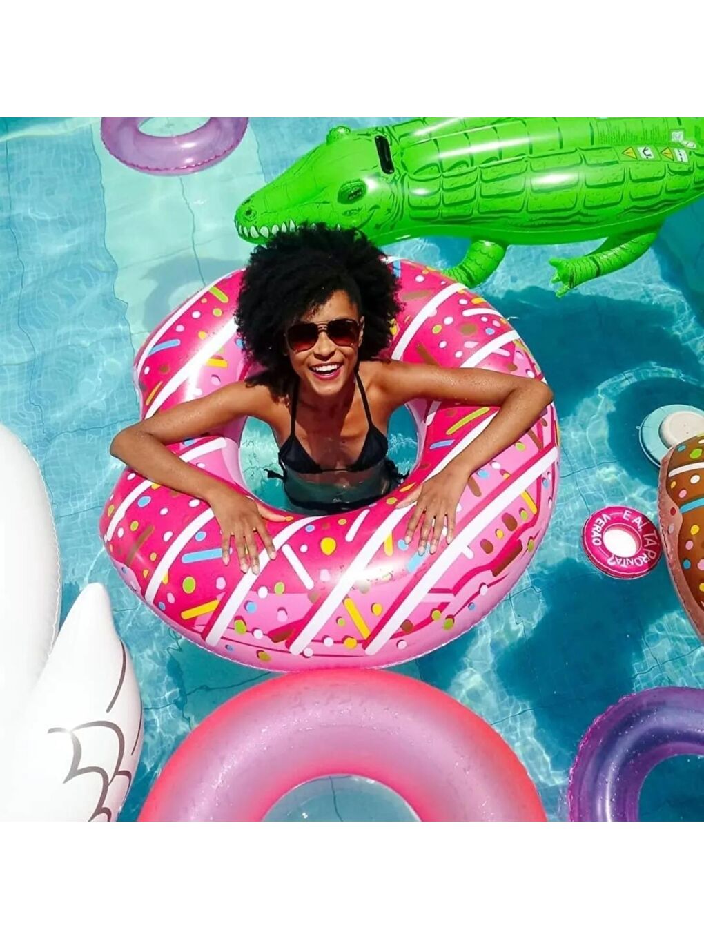 Donut Deniz ve Havuz Simidi Pembe 107 cm (36118)-3